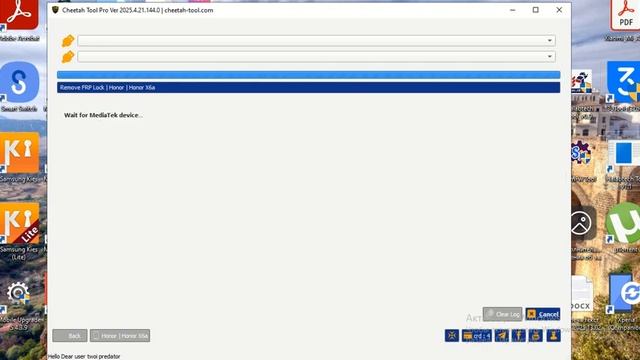 Honor X6a сброс FRP Cheetah Tool  WDY-LX1 FRP remove