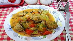 Жаркое со свининой баклажанами и перцем