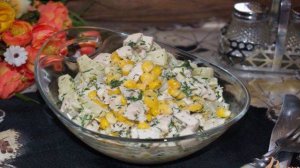 Салат с курицей и домашним майонезом