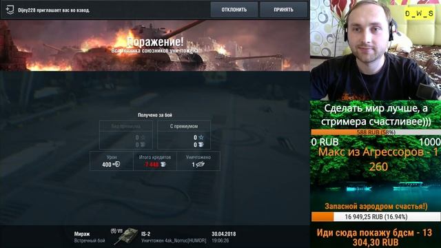 Танкомахач #95 от D_W_S начало в 19.00 | ИС-2 vs IS-2 (китаец) 7 уровни | Wot Blitz смотреть онлайн