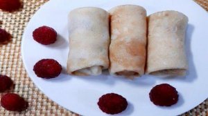 Блинчики с творогом и малиной