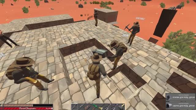 Многослойный потолок в доме в игре Hurtworld. Сверлим антирейдную крышу большой базы.