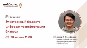 Вебинар: «Электронный бюджет: цифровая трансформация бизнеса»