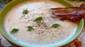 Суп-пюре из чечевицы с беконом