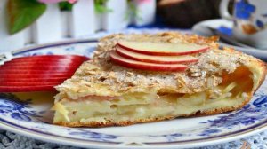 Наливной пирог с яблоками и хрустящей овсяной корочкой