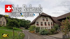 🚗 SmartTV 4К ➤ Поездка в хмурый день из Мюллигена в Эглизау, в Швейцарии! UHD 60fps