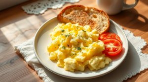 Готовим идеально нежную Яичницу-болтунью: каждый кусочек — чистое удовольствие!