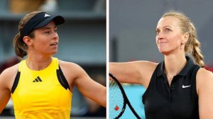 23.04.2025. Кэти Волынец - Петра Квитова.  WTA 1000 Madrid. Katie Volynets - Petra Kvitova
