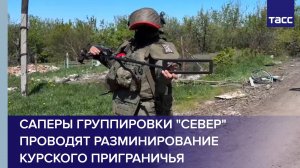 Саперы группировки "Север" проводят разминирование курского приграничья