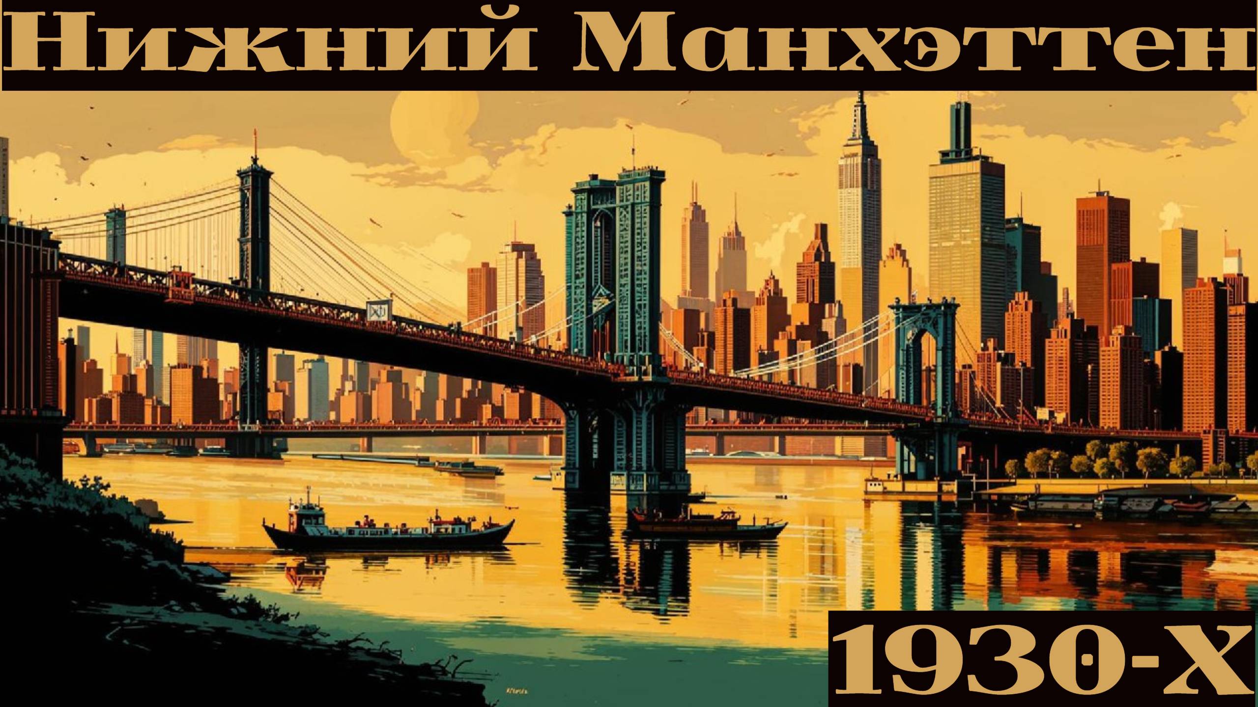 Нижний Манхэттен 1930-х годов в цвете, центр города. (NASS)