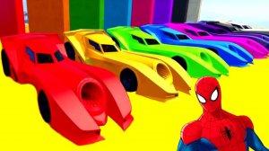 МУЛЬТИКИ для детей про Цветные СУПЕР МАШИНКИ и ВЕРТОЛЁТЫ с Человеком-пауком и Супергероями