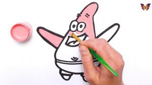 Рисуем героя мультфильма Спанч Боб Квадратные Штаны - Патрика