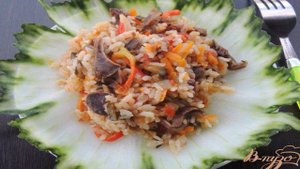 Рис с желудочками и овощами