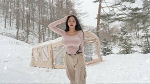 Отдых в снежную бурю ☀с роскошной 3-комнатной надувной палаткой ☀ Snow ASMR