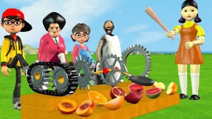 Scary Teacher 3D vs Squid Game Crazzy Ninja Fruit vs Honeycomb Candy Shape 5 Times Challenge(720P_HD