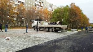 Установка памятника воинам Полярной Дивизии (2020 г.)