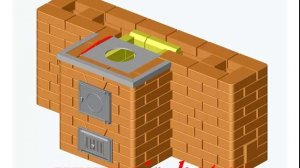 Т-образная отопительно-варочная печь