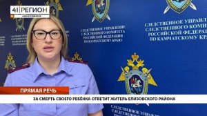 В ПРИЧИНЕНИИ СМЕРТИ ПО НЕОСТОРОЖНОСТИ СВОЕМУ РЕБЁНКУ ОБВИНЯЮТ ЖИТЕЛЯ ЕЛИЗОВСКОГО РАЙОНА