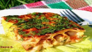 Пирог из лаваша с курицей и сыром