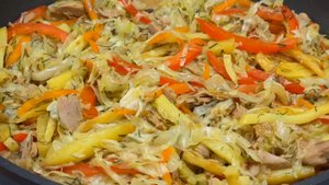 Капуста с консервированные тунцом вкуснее мяса! Простой рецепт капусты!