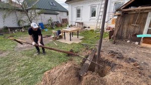 Вытаскиваю старый столб