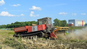 Трактор ТЛП-4М-037. Работа мульчера Seppi-M Midiforst dt 200.