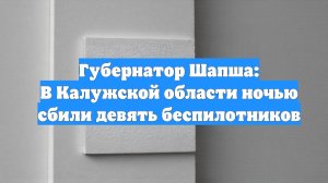 Губернатор Шапша: В Калужской области ночью сбили девять беспилотников