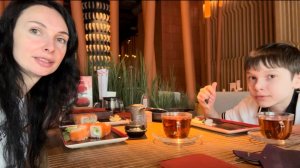 Мукбанг в Тануки🍱 Лапша Эби Ям, Маки с лососем, Филадельфия, Прайм, чай 🍵  Лунный свет и моджи🍡