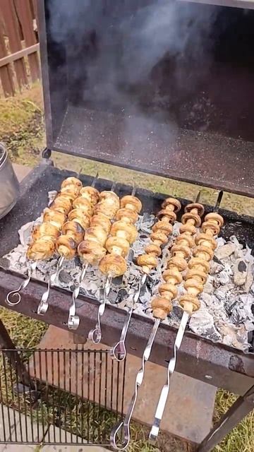 Грибы на мангале у друзей