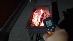 Замер температуры углей в мангале. #food #барбекю #cooking #г?