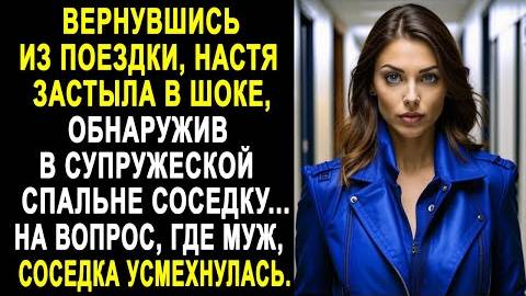 Вернувшись из поездки, Настя застыла в шоке, обнаружив в супружеской спальне соседку... На вопрос...