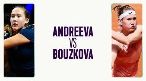 24.04.2025. Мирра Андреева - Мари Боузкова.  WTA 1000 Madrid. Mirra Andreeva - Marie Bouzkova