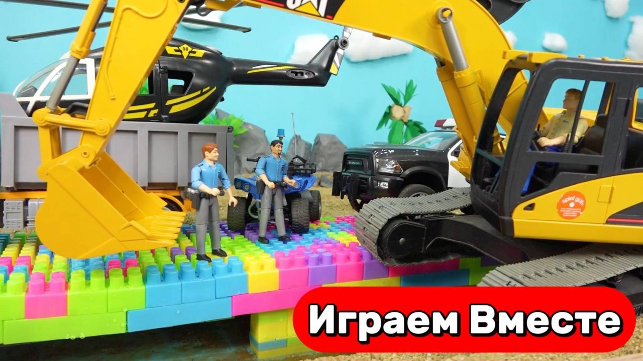 Машинки мультики 🚗 Водные приключения: спасательная миссия с полицией и грузовиком 🦺 Видео детям