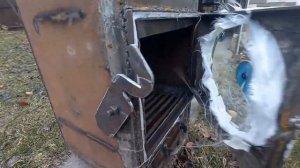 Буржуйка со стеклянной дверцей