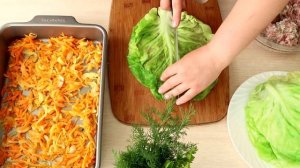 Сегодня приготовим голубцы-улитки из молодой капусты с овощами в духовке