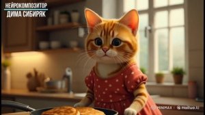 БЛИНЧИКИ. Кошка печёт блины. Нейромузыка, AI Music. Нейров?
