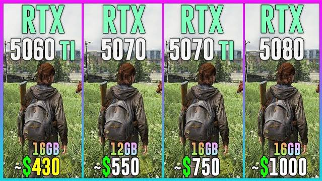 RTX 5060 TI 16GB vs RTX 5070 vs RTX 5070 TI vs RTX 5080 - Test in 20 Games