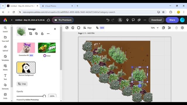Планировка клумбы с бесплатной программой Adobe Express Online