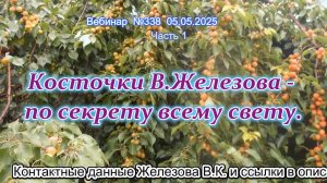 Железов Валерий. Вебинар 338. ч.1. Косточки В.Железова - по секрету всему свету.