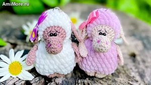 Амигуруми: схема Овечка-брелок | Игрушки вязаные крючком