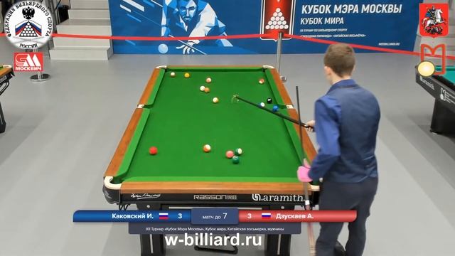1/2 Каковский Иван - Дзускаев Андрей TV 27. XII турнир по бильярдному спорту «Кубок Мэра Москвы». смотреть онлайн