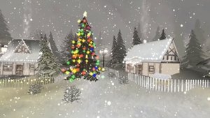 Снегопад. Заснеженный двор. Зимняя сказка. Камин и ёлк?