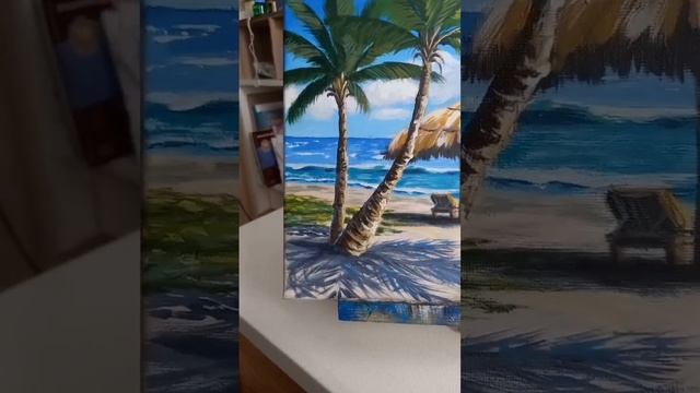 Картина, акрил, пляж. смотреть онлайн