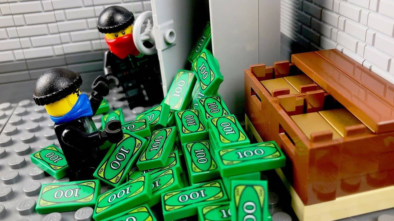 Лего-Мультфильм для детей: Большое ограбление банка из конструктора Лего! Лего Мультик онлайн