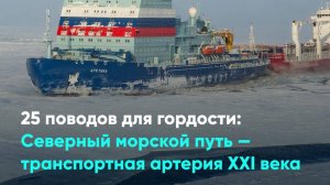 25 поводов для гордости: Северный морской путь — транспортная артерия XXI века