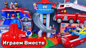 Играем в игрушки из мультика Щенячий Патруль 🐾 Крутой набор с Базой щенят для детей 🐾