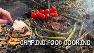 🔥 Одиночный поход и приготовление блюд в формате ASMR | Стейк на гриле и блинчики с черникой в тихо