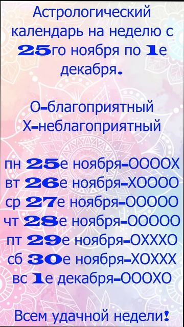 Что готовят звезды на неделю с 25го ноября по 1е декабря смотреть онлайн