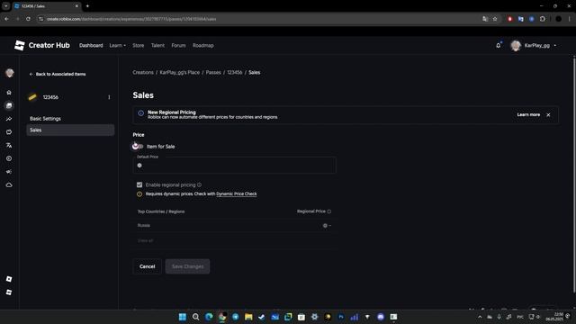 Как создать game pass в Roblox с компьютера 2025