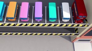 Numbers 1-10. Ten Little Buses. Song for kids. Pre-school.